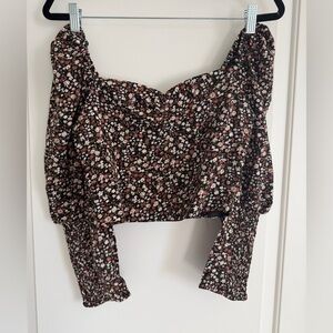 70/21 Multi Floral Long Sleeve Crop Top